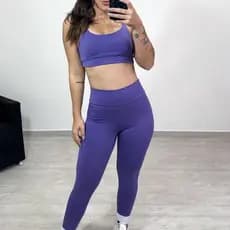 Conjunto Fitness Feminino Look Academia Top e Calça Legging De Treino