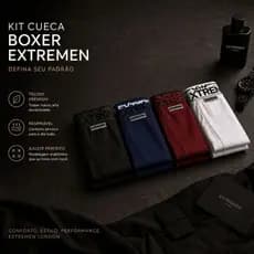 Kit 4 Cuecas Box Boxer Microfibra