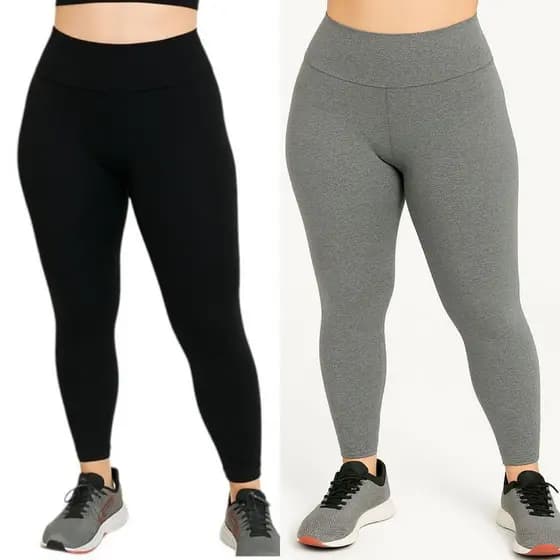 Kit 2 calças legging leg feminina em suplex 0 transparência