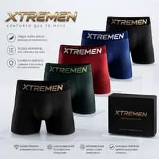 Kit 5 Cueca Box Boxer Lisa Microfibra e Algodao