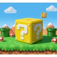 Cofrinho Cubo Surpresa – Estilo Super Mario - Porta Moedas Gamer Decorativo em Impressão 3D