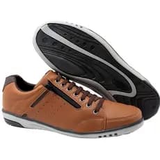 Sapatênis tênis masculino com ziper classic caramelo Confortável Calce Fácil 750