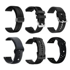 Pulseira Esporte Silicone Preta Relógio 20mm Poolsy