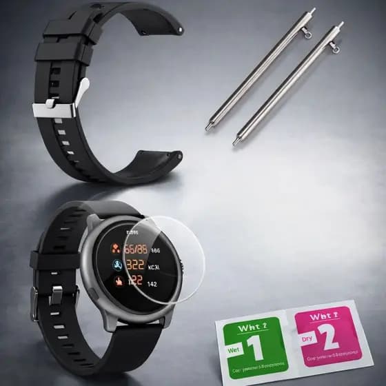 Kit Pulseira Relógio Silicone + Película Compatível  LS05