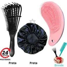 Escova Cabelo Polvo, Mágica, Touca De Cetin Anti Frizz, Cach