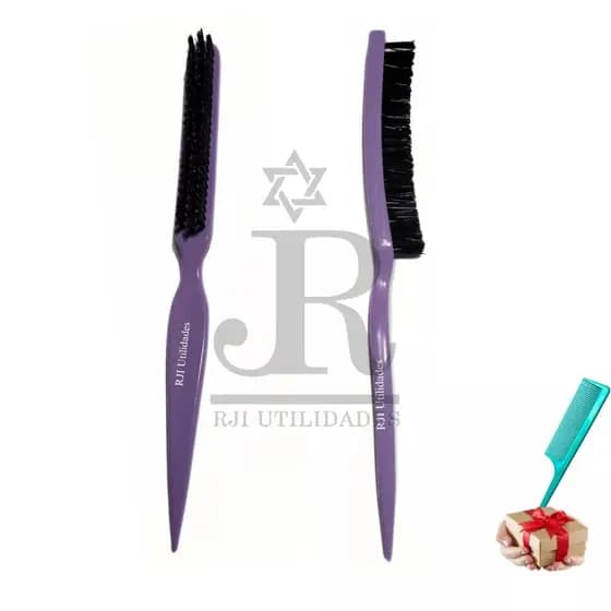 Escova 3 Fileiras Cerdas Firmes PBT Ponta Fina para Alinhamento, Mechas, uso com pomadas e cremes