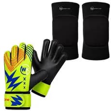 Kit Joelheira Premium Futebol e Luva de Goleiro Flash - INFANTIL