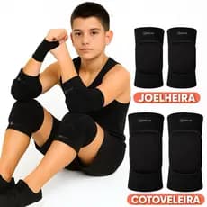 Joelheira e Cotoveleira Clássica Infantil Juvenil Vôlei Goleiro Futsal