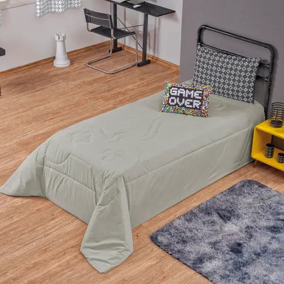 Kit Colcha 04 Peças para Cama de Solteiro com Tema Game