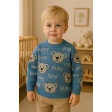 suéter de menino tricô suéter de tricô blusa de urso bear
