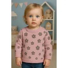 suéter infantil menina, blusa de tricô, blusa flores, moda infantil