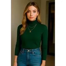 cacharrel feminina de tricô blusa gola alta inverno frio