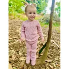 conjunto trança tricô lã, conjunto infantil, moda blogueirinha, tricô premium, conjunto infantil inverno de menina