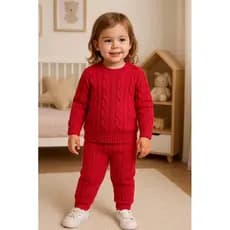 conjunto de tricô infantil, conjunto de menina, kit de roupas de menina, moda infantil