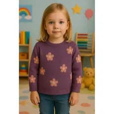 Blusa flores menina, blusa de tricô pra menina