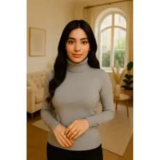 cacharrel de tricô feminina blusa gola alta inverno frio