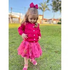 Casaquinho de trico, botão, casaquinho babados, blusa de menina, casaco de frio tricô