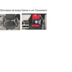 2 apoio de bracos cadeira gamer mais um travesseiro gamer