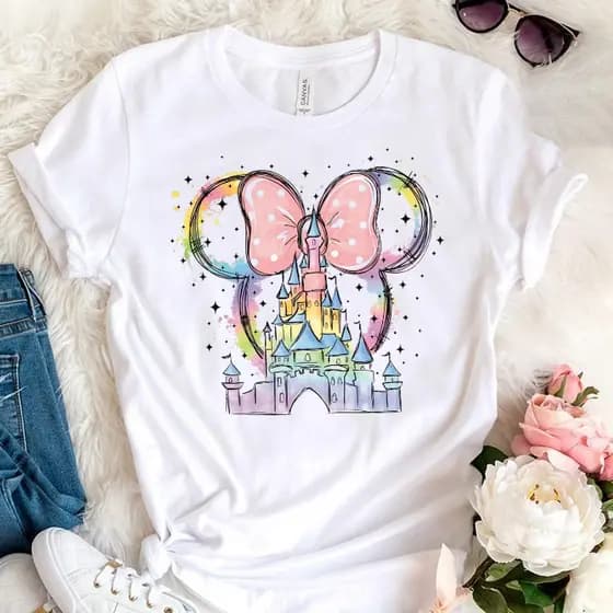 T-shirt mickey blusa em alta estampa feminina camiseta estilosa basica baby look Manga Curta  Gola Redonda  Premium