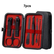 Kit Cortador de Unha Carbono - Conjunto com 7 Peças + Estojo - Manicure - Tesoura - Pinça AG5253 100% garantido