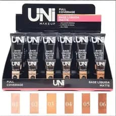 Base Líquida Matte Uni Makeup Full Coverage A prova d'água Alta Cobertura Longa Duração
