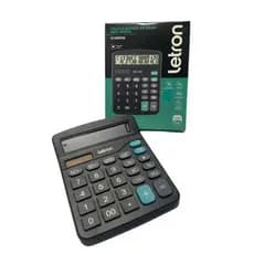 CALCULADORA PRETA GRANDE 12 DÍGITOS LETRON