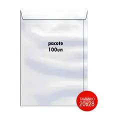 PACOTE ENVELOPE PARDO KRAFT  20X28 100 UNIDADES