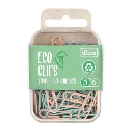 Clips Coloridos Tilibra Eco Tom Pastel 28mm - 80 unidades