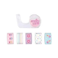 Kit Mini Washi Tape Decorativa Candy – Fitas Adesivas Coloridas para Decorar + suporte - Tilibra