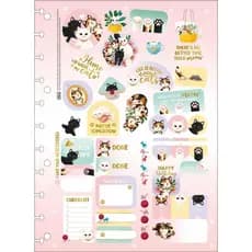Folhas de Adesivos para Tilidisco, Caderno de disco e Argolado - Purrfect Cats 2 folhas Tilibra