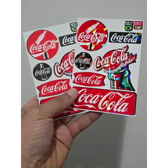 Adesivos Coca-Cola - Vinil Holográfico e o Vinil Premium Altíssima Qualidade e Resistente à Água