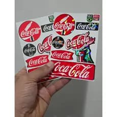 Kit 6 Adesivos Coca-Cola Decorativos Vinil Premium Impermeável Carro Moto Capacete Alta Qualidade