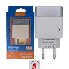 Carregador Celular Rápido 3.1a Entrada v8/ e inova TPC com 2portas USB KV-5247 C