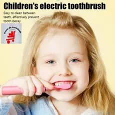 Escova de Dentes Elétrica Colorida para Crianças com Cabeças Substituição, Ultrasonic Recarregável,
