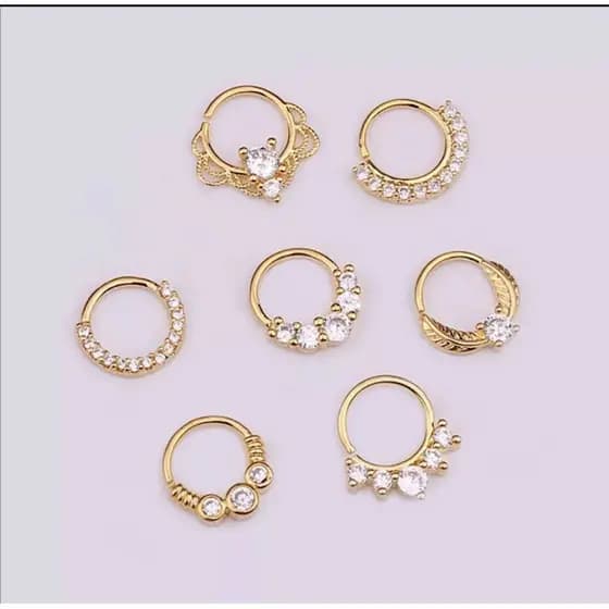 Piercing Argola Septo Dourado Daith Helix
