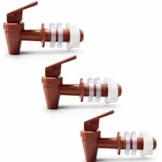 Kit 3 Torneiras Marrom Longa Toque Para Filtro De Barro Bebedouro De Agua Por Gravidade