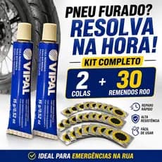 Remendos R-00 + Cola Vipal CB-01 | Reparo de Pneu Bicicleta e Moto ‍️Original