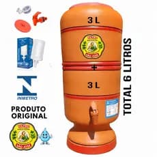 Filtro de Barro São José 3+3 Litros Total 6L com Vela, Boia e Torneira
