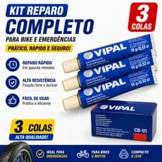 Cola Cimento Vulcanizante a Frio Bicicleta CB-01 Bisnaga 15 gramas - CB-01 - VIPAL