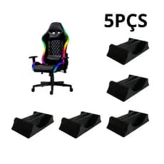 Kit C/ 5 Trava Rodinhas Cadeira Gamer Para Jogos Simulador ABS
