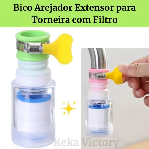 Bico Extensor de Torneira com Filtro e Abraçadeira Arejador com filtro torneira