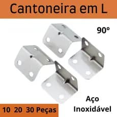 Kit com 10-20-30 Cantoneiras em L 90º Fixadores De Canto Reforços Móveis Prateleiras
