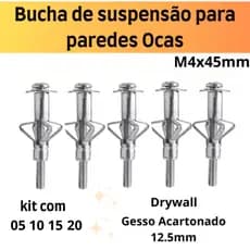 Kit 05/10/15/20  Bucha De Suspensão Parade Tijolo Oco Parafuso drywall e forros de gesso acartonados