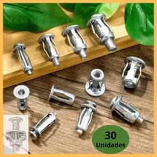 Grampos Rebites De Expansão Metal M5x25mm Buchas de Expansão Kit com 10/20/30 Unidades
