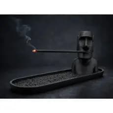 Incensário Porta Incenso Moai Estátua Ilha de Páscoa Decorativo Criativo Para Mesa