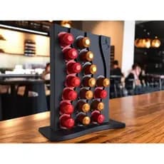 Suporte Porta Cápsulas Café Nespresso Organizador De Mesa Cantinho Do Café Moderno Preto