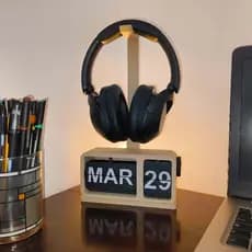 Suporte Para Fone De Ouvido Headset Com Calendário Permanente Flip Organizador De Mesa Setup Office