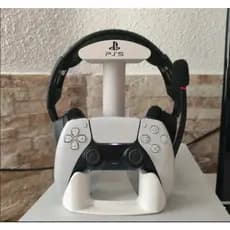 Suporte De Mesa Para Controle PS5 E Fone Headset Gamer Organizador De Setup Reforçado