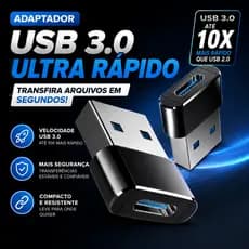 Adaptador USB-A para USB-C 3.0 OTG 5Gbps Pendrive Mouse Teclado Notebook MacBook Celular