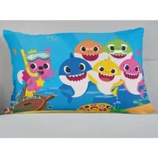 Fronha Infantil Personalizada ou Capa de Travesseiro Baby Shark 70x50 em Micropercal